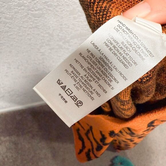 Anthropologie Contrast Knit Sweater Pants Women’s Large Brown Black High Rise - Picture 8 of 10